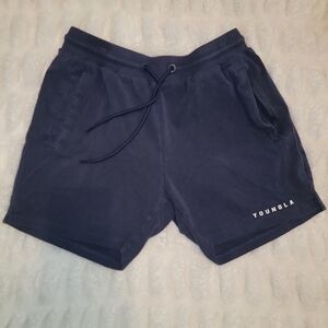 YoungLA Men's Navy Athletic Drawstring Shorts